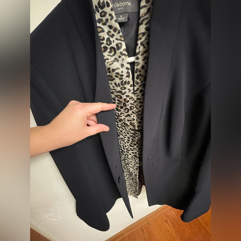 Black suit cheetah print